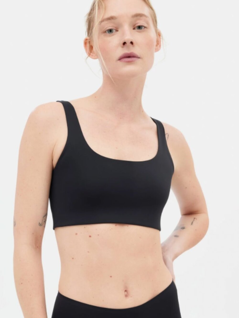 Girlfriend Collective Scoop Bra XL Black Removable Pads Activewear